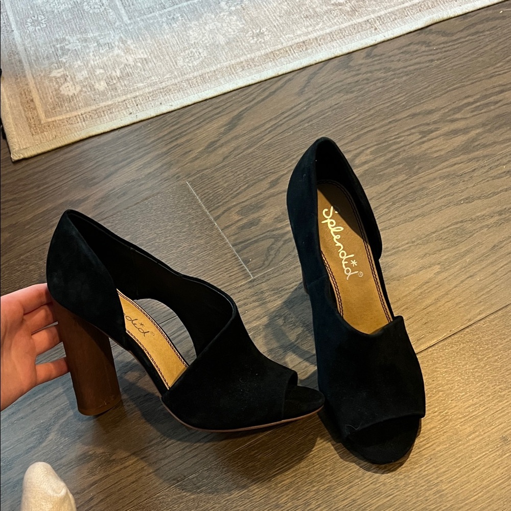 Splendid Black Open-Toe Heels